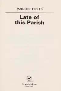 Book cover of Late of this parish