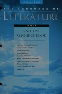 Book cover of The Language of Literature--Unit Five Resource Book--Grade Seven