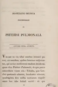Book cover of Dissertatio medica inauguralis, de phthisi pulmonali