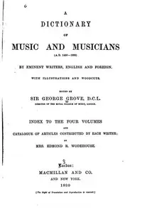 Book cover of A Dictionary of Music and Musicians: (A.D. 1450-1889)