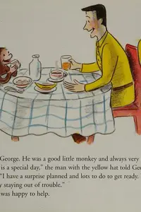 Book cover of Curious George and the Birthday Surprise