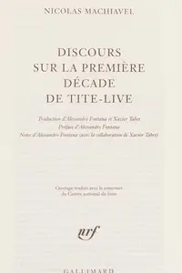 Book cover of Discours sur la première décade de Tite-Live