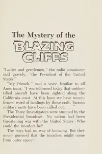 Book cover of The Mystery of the Blazing Cliffs