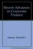 Book cover of Recent advances in corporate finance