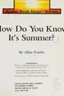 Book cover of How Do You Know It's Summer?