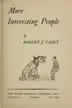 Book cover of More interesting people
