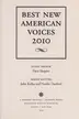 Book cover of Best new American voices 2010